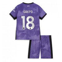 Liverpool Cody Gakpo #18 Tredjeställ Barn 2023-24 Korta ärmar (+ Korta byxor)